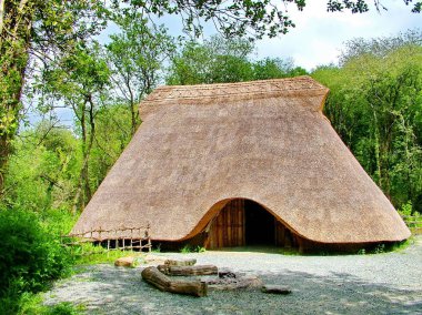 County Wexford, İrlanda, 27 Mayıs 2012; İrlanda Ulusal Mirası Parkı 'ndaki baraka.