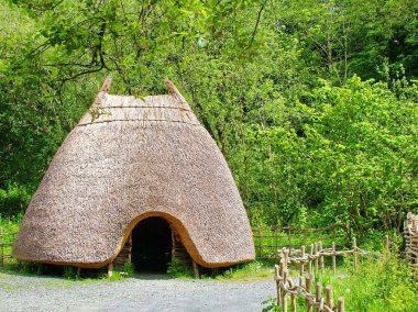 County Wexford, İrlanda, 27 Mayıs 2012; İrlanda Ulusal Mirası Parkı 'ndaki baraka.
