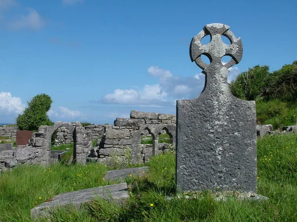 Siete Iglesias Inishmore Isla Aran Irlanda — Foto de Stock