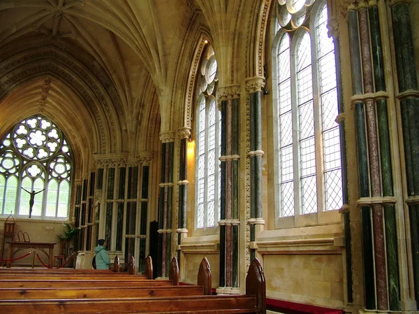 Comté Galway Irlande Juin 2012 Intérieur Église Gothique Abbaye Kylemore — Photo