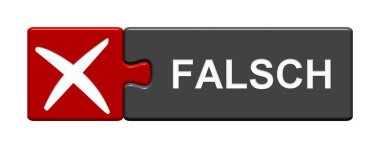 İzole bulmaca düğmesi ile Alman dilinde yanlış gösteriyor sembol x