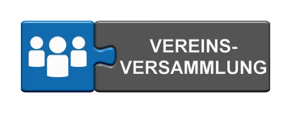 Izolované Tlačítko Puzzle Lidmi Symboly Znázorňující Shromáždění Klubu Německém Jazyce — Stock fotografie