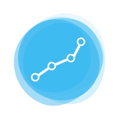 Işık mavi yuvarlak düğmesi diyagramı veya zincir simgesi ile izole