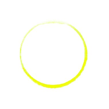 İzole, Sarı El Daire boya fırçası ile boyalı