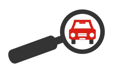 İzole büyüteç simgesini araba