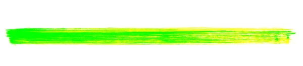 Ескіз Ручної Пофарбованої Смуги Пензля Зеленим Жовтим Кольором — стокове фото