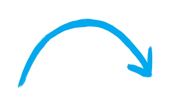 Flecha Pintada Mano Azul Claro Con Arco Que Muestra Derecha —  Fotos de Stock