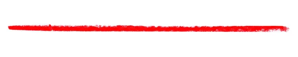 Nagyon Hosszú Kézzel Rajzolt Elszigetelt Vörös Krétával Csík — Stock Fotó