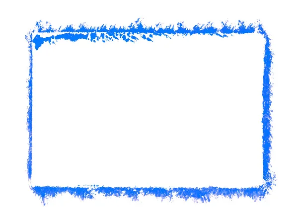 汚れたグランジ フレーム手描きの青い色で — ストック写真