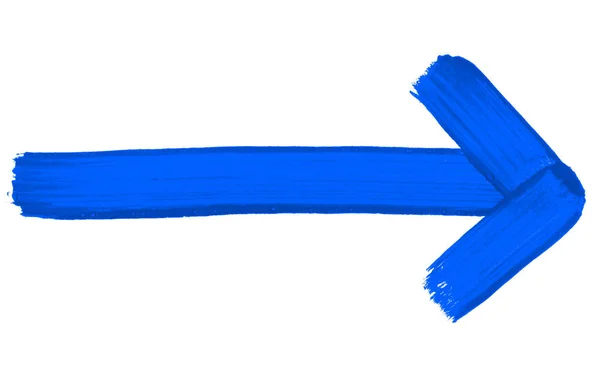 Flecha Dibujada Mano Azul Aislada —  Fotos de Stock