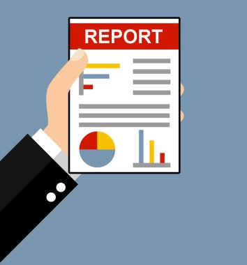 Kağıt tutan el: rapor - düz tasarım