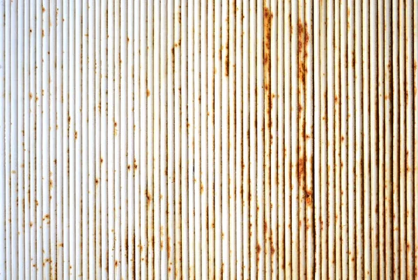 Old White Brown Rusty Metallic Planks Background Texture — Stock Photo, Image