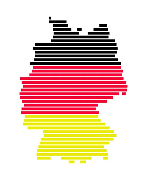 Pasiasty Mapa Niemcy Czarny Czerwony Żółty — Zdjęcie stockowe