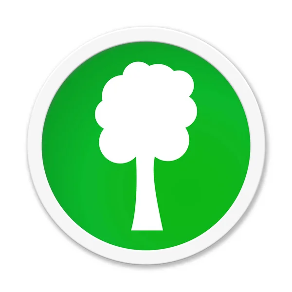 Γύρος Απομονωμένη Πράσινο Κουμπί Δέντρο Εικονίδιο Της Φύσης — Φωτογραφία Αρχείου