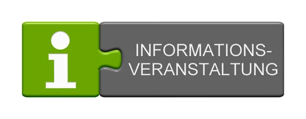 Isolated Puzzle Button Info Symbol Showing Information Event German Language — Stock Photo, Image