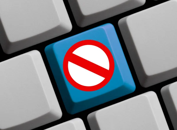 Computer Keyboard Red Sign Prohibition — Stock Photo, Image