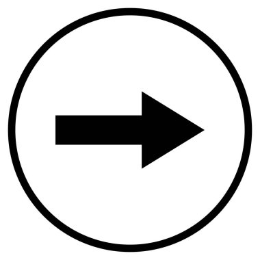 Ok sağ sembol - daire navigasyon için düz simgesi