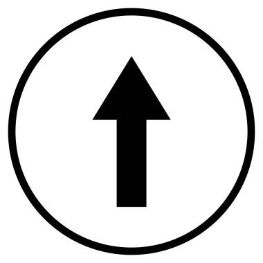 Sembol - düz simgesi daire navigasyon için yukarı ok