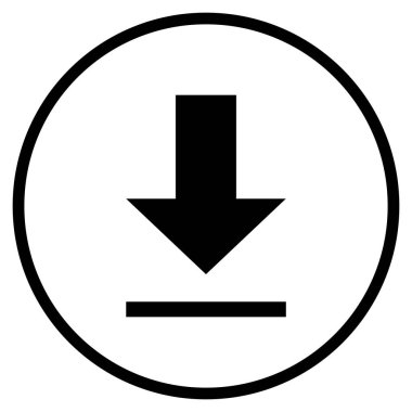 Sembol - download indirme için daire içinde düz simge