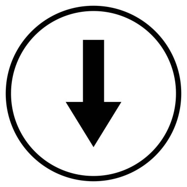 Sembol - daire navigasyon için düz simgesi aşağı ok