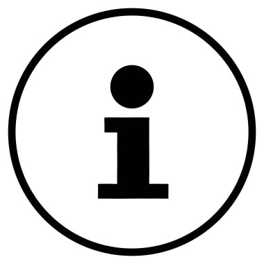 Bilgi sembolü - bilgi yardım ve hizmet için bir dairede düz simgesi