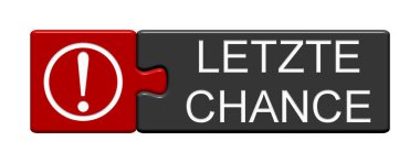 Çığlık atan Alman dilinde son şans gösteriyor sembol ile izole bulmaca düğmesi