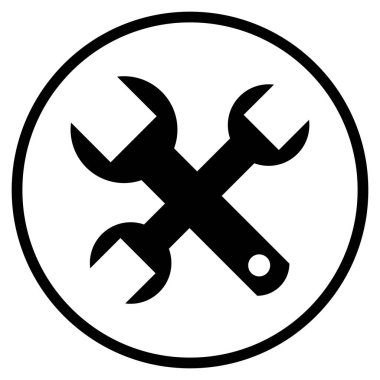 Onarım mekanik veya bakım daire basit aracı simgesini