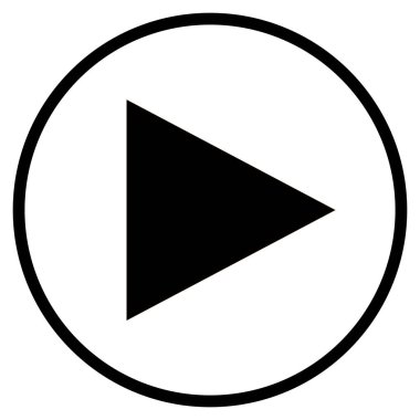 Oyun ya da başlamak için daire basit üçgen simgesini