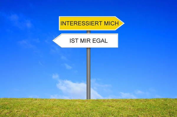 Wegweiser Draußen Zeigt Dass Ich Mich Für Deutsche Sprache Interessiere — Stockfoto