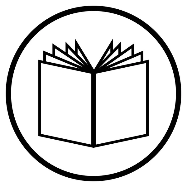 Simple Book Icon Circle Literature Reading Newspaper — Stock Photo, Image