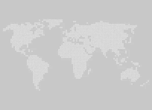 Mapa Mundo Com Pontos Brancos Sobre Fundo Cinza — Fotografia de Stock