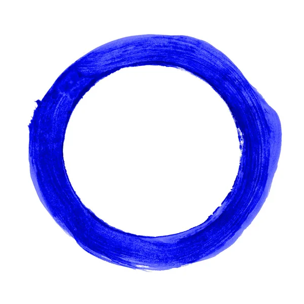 Sketch Blue Brush Circle White Background — Stock Photo, Image