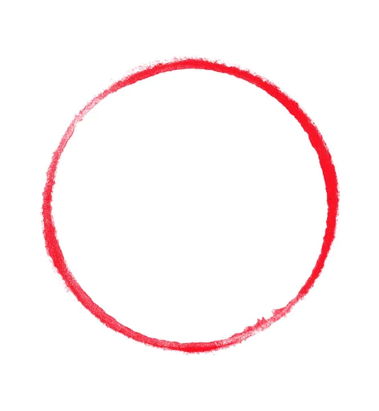 Schizzo Disegnato Mano Cerchio Acquerello Rosso Dipinto Con Pennello — Foto Stock