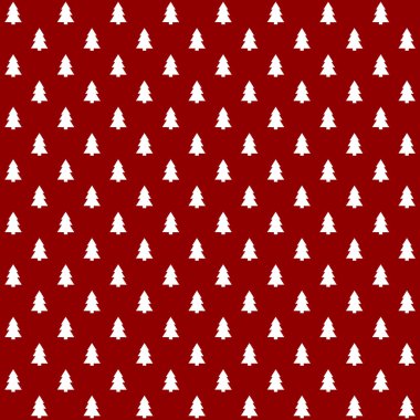 Kırmızı arka plan ile kesintisiz beyaz Noel ağacı kutsal kişilerin resmi