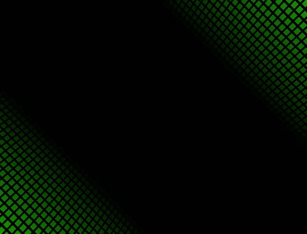 Black background with color transition made of green dots in the corner