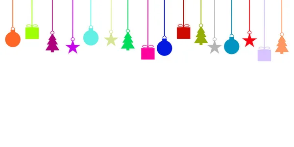 Simple Isolated Christmas Banner Colorful Hanging Christmas Decoration — Stock Photo, Image