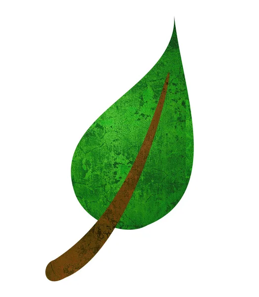 Groene Eco Leaf Grunge Pictogram — Stockfoto