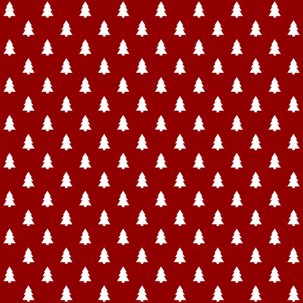 Fundo Vermelho Com Ícones Árvore Natal Branco Sem Costura — Fotografia de Stock