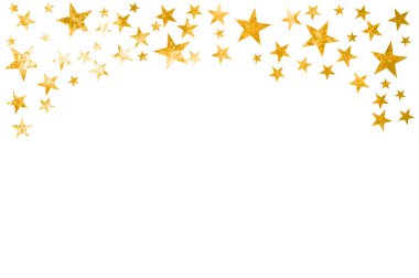 Beyaz arka plan çerçeve Noel için altın yıldız