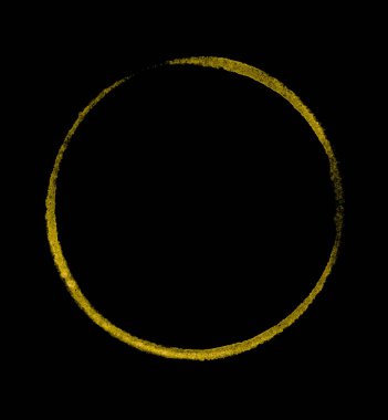 Siyah arka plan üzerine turuncu sarı boyalı daire