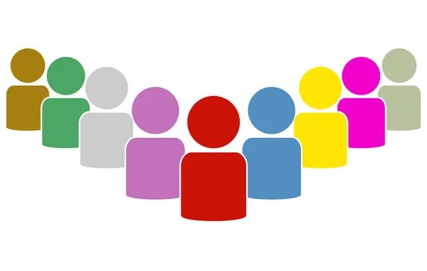 Icons Persons Showing Big Colorful Group — Stock Photo, Image