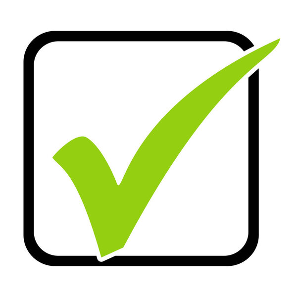 Isolated green Tick icon in box