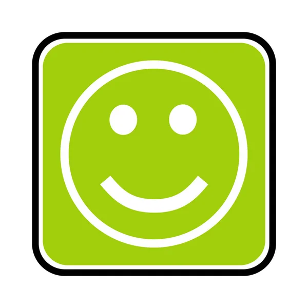 Ícone Isolado Verde Happy Feedback Face Caixa — Fotografia de Stock