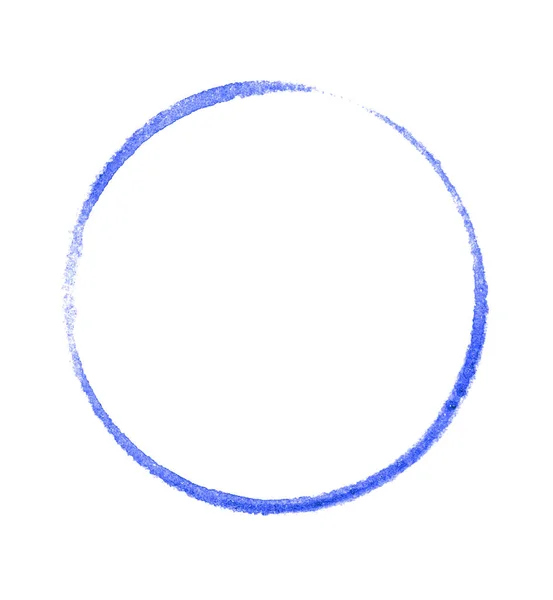 Blue Painted Circle White Background — Stock Photo, Image