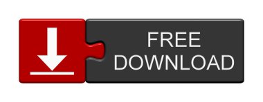 Ücretsiz Download gösterilen ok simgesiyle izole bulmaca düğmesi
