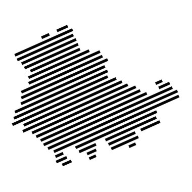 Thüringen - Alman Federal Devlet Thuringia izole çizgili siluet Haritası