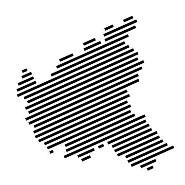 Hamburg - Almanya Federal Devlet Hamburg haritası izole çizgili siluet