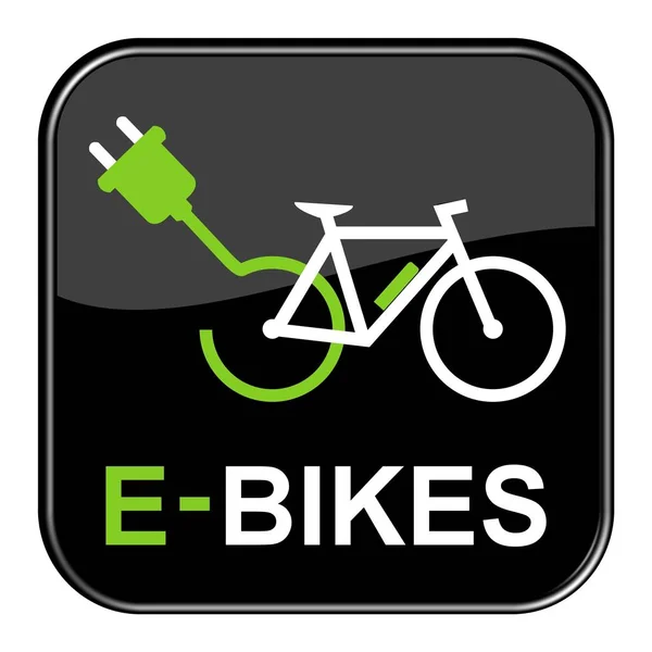 Svart Isolerade Bike Knappen — Stockfoto