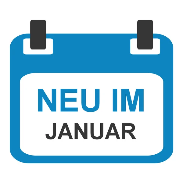 青いカレンダー アイコン表示 ドイツ語の 月に新しい — ストック写真