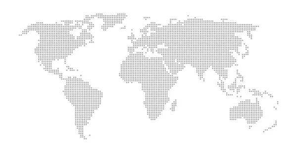 Mapa Mundo Simples Com Pontos Cinzentos Sobre Fundo Branco — Fotografia de Stock